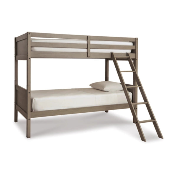 Lettner - Light Gray - Twin/twin Bunk Bed W/ladder-Washburn's Home Furnishings