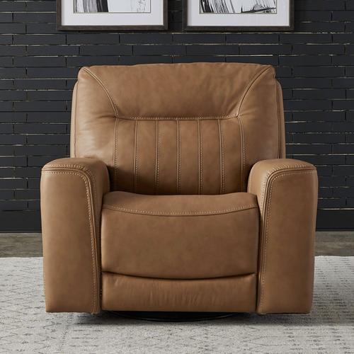 Liberty Furniture Bennett Power Recliner in Butternut Leather-Washburn's Home Furnishings