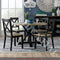 Liberty Lakeshore Pedestal Table and 4 X Back Side Chairs in Navy-Washburn's Home Furnishings