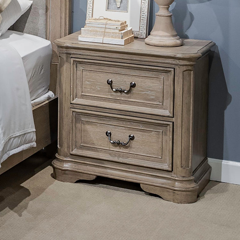 Liberty Magnolia Manor 2 Drawer Nightstand in Weathered Bisque-Washburn's Home Furnishings