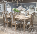 Liberty Magnolia Manor II Rectangle Leg Table & 6 Splat Back Upholstered Side Chairs in Weathered Bisque Bundle-Washburn's Home Furnishings