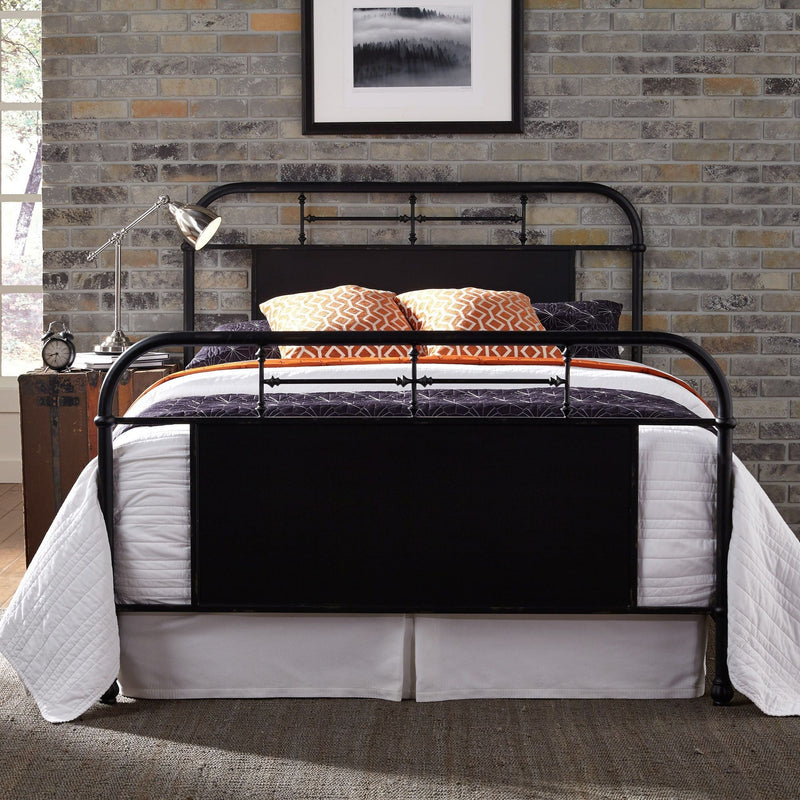 Vintage Series - King Metal Bed - Black-Washburn's Home Furnishings