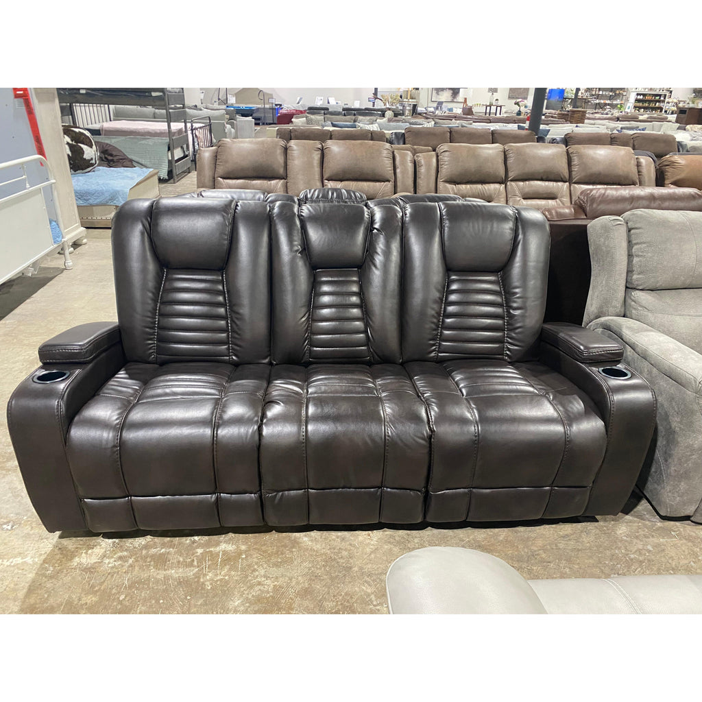 Manwah Reclining Sofa w/2 Cupholders, 2 Arm Rest Storage Consoles & Dr ...