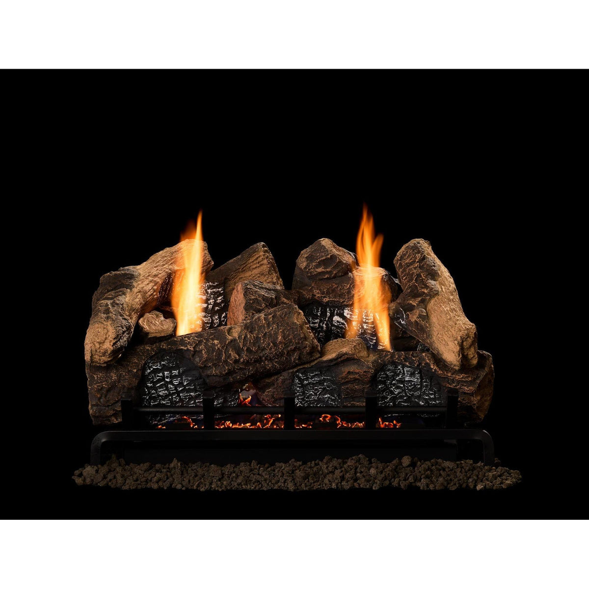 Monessen Berkley Oak 18 - Ceramic Fiber Gas Log Set — Manufacturer series photograph; pictured size may differ, and burner, firebox and surroundings are separately selected.