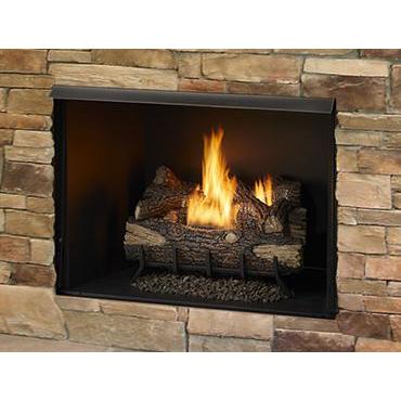 Exacta 42 series illustration: Exacta web image; exact pictured size may differ, and gas logs, burner, accessories and finishes are separate.
