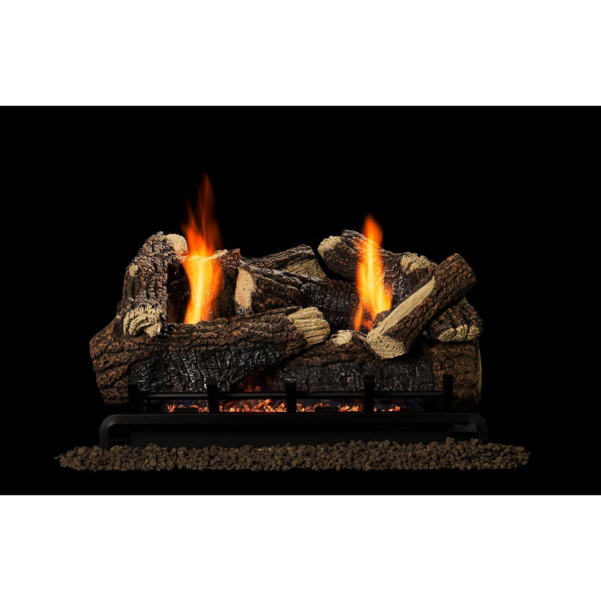 Monessen Highland Oak 24 Gas Log Set — Manufacturer series photograph; pictured size may differ, and burner, firebox and surroundings are separately selected.