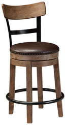 Pinnadel - Light Brown - Uph Swivel Barstool (1/cn)-Washburn's Home Furnishings