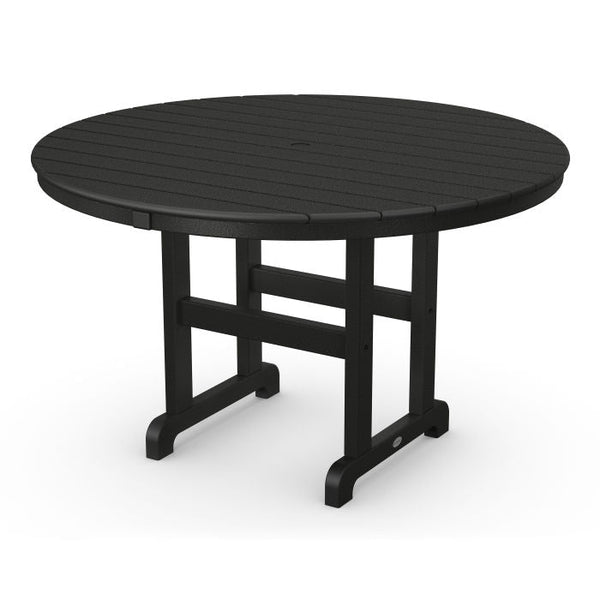Polywood 48" Round Farmhouse Dining Table in Black-Washburn's Home Furnishings