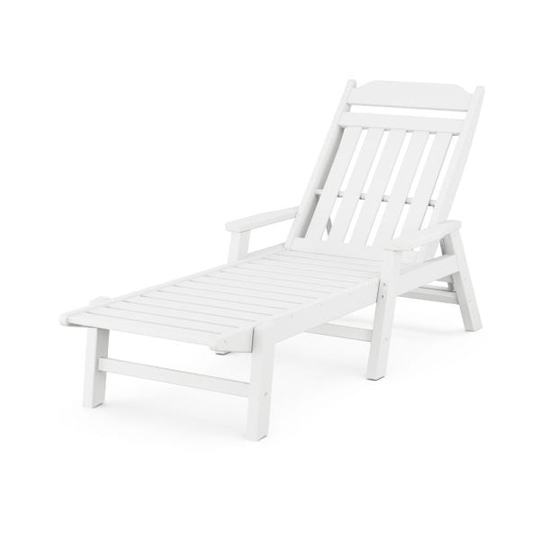 Polywood Country Living Chaise w/Arms in White-Washburn's Home Furnishings