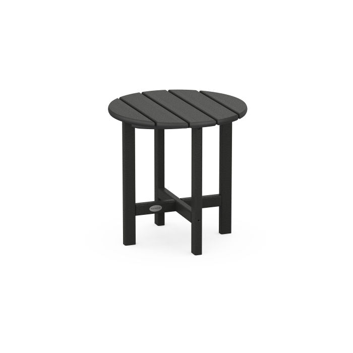 Polywood Round 18" Side Table Black-Washburn's Home Furnishings