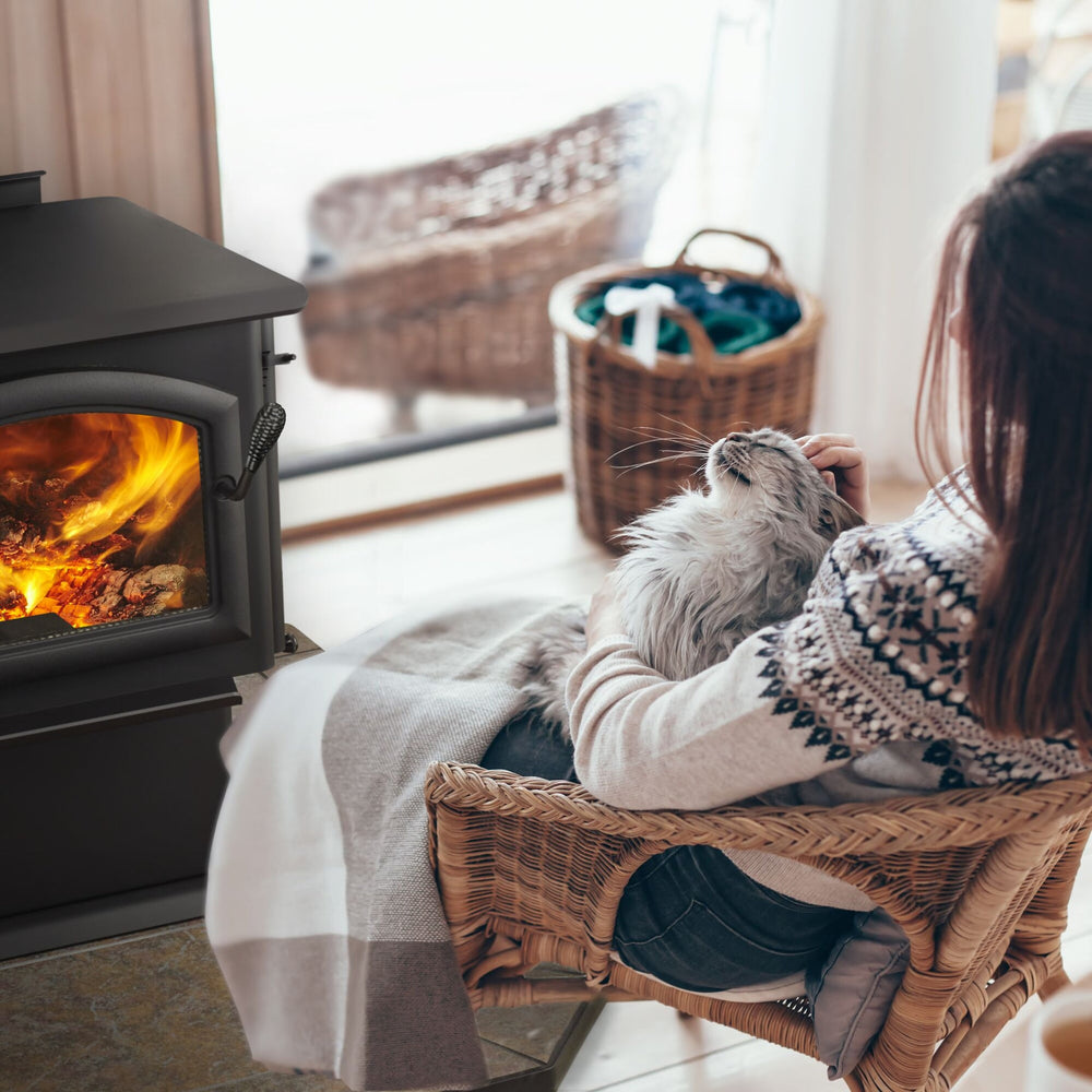 Quadra-Fire 2100 Millennium manufacturer room-setting view; optional features may be shown