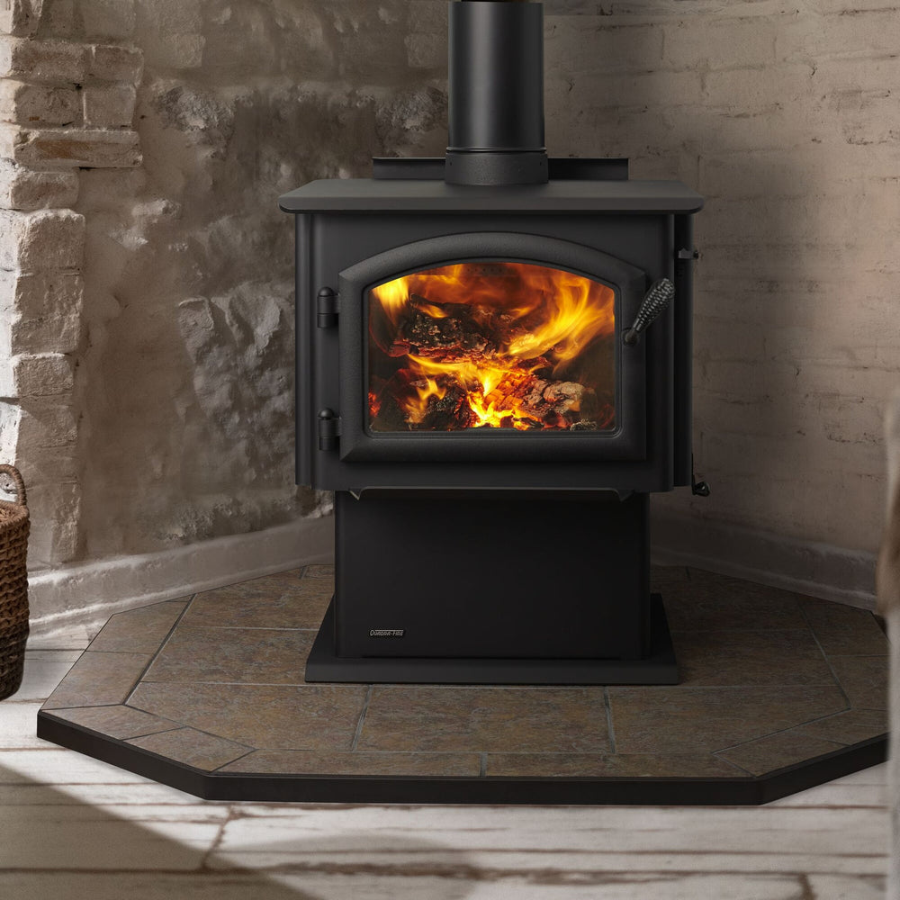 Quadra-Fire 2100 Millennium manufacturer room-setting view; optional features may be shown