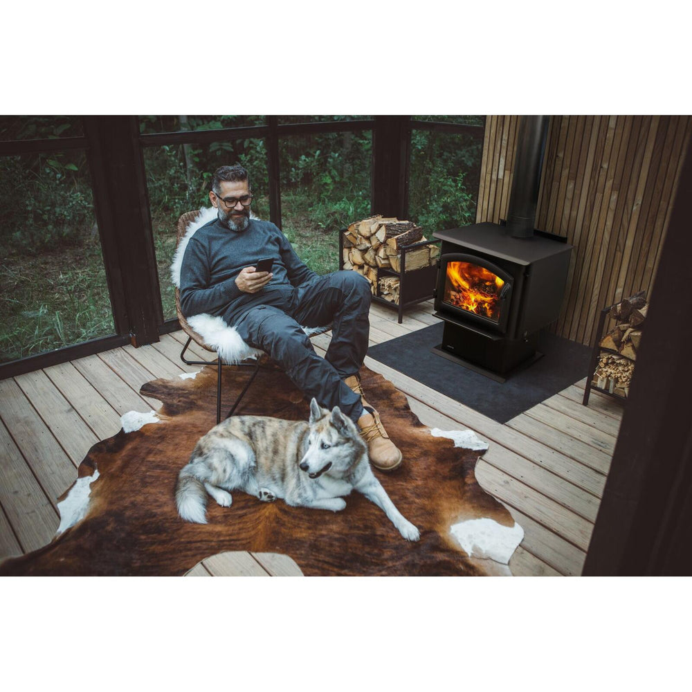 Quadra-Fire 3100 Millennium manufacturer room-setting view; optional features may be shown