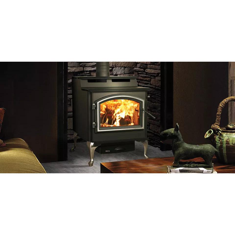 Quadra-Fire 5700 Step Top manufacturer room-setting view; optional features may be shown