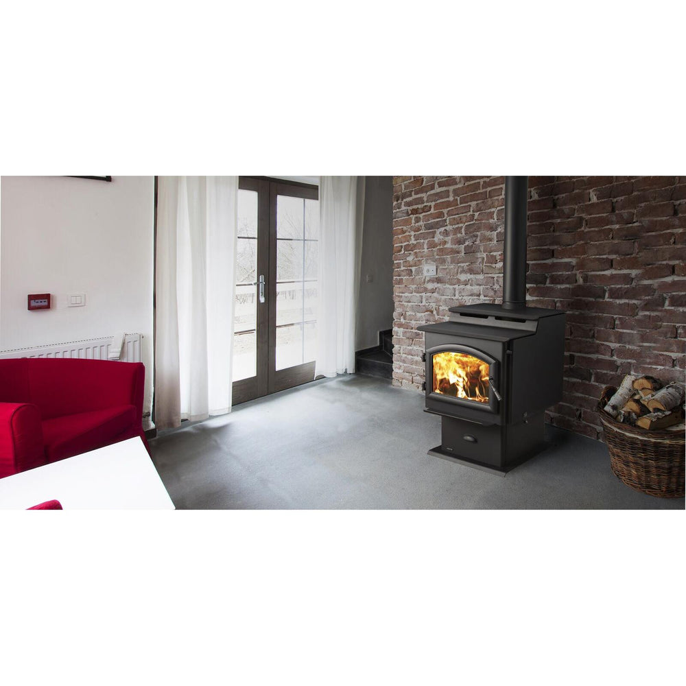 Quadra-Fire 5700 Step Top manufacturer room-setting view; optional features may be shown
