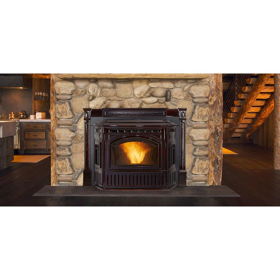 Quadra-Fire Trekker Pellet Insert room-setting view; optional finish and accessories may be shown