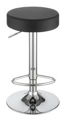 Rec Room/ Bar Tables: Chrome/glass - Adjustable Bar Stool - Black-Washburn's Home Furnishings