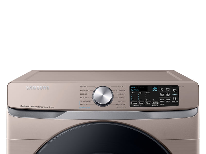 Samsung 7.5 cu. ft. Smart Electric Dryer with Steam Sanitize+ in Champagne-Washburn's Home Furnishings