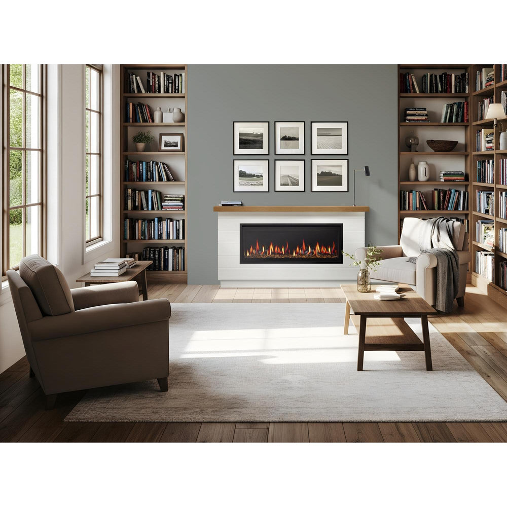 SimpliFire Allusion Edge 50: Allusion Edge electric fireplace; optional media, kit and room finishes may be shown