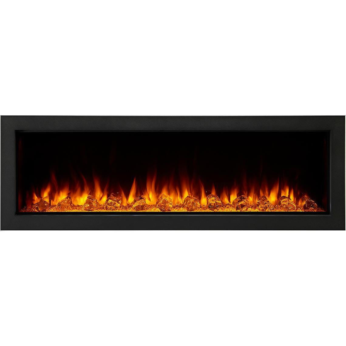SimpliFire Forum 55: Forum electric fireplace – main PDP image for Web Optional logs and surrounding finishes may be shown.