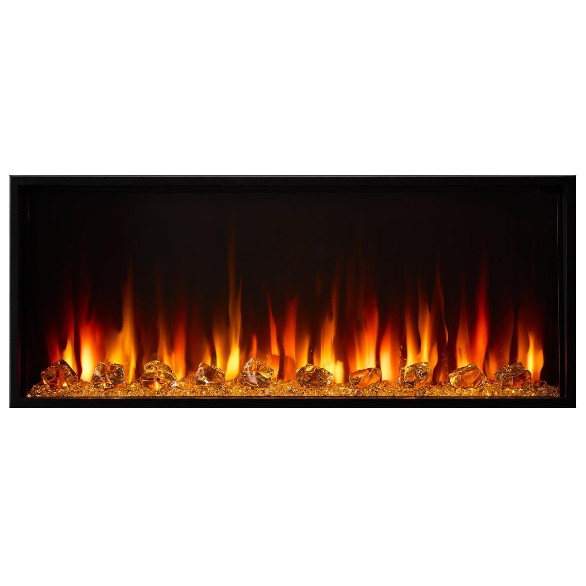 Scion 43: SimpliFire Linear Electric Fireplace; optional accessories and room finishes may be shown and are separately selected.