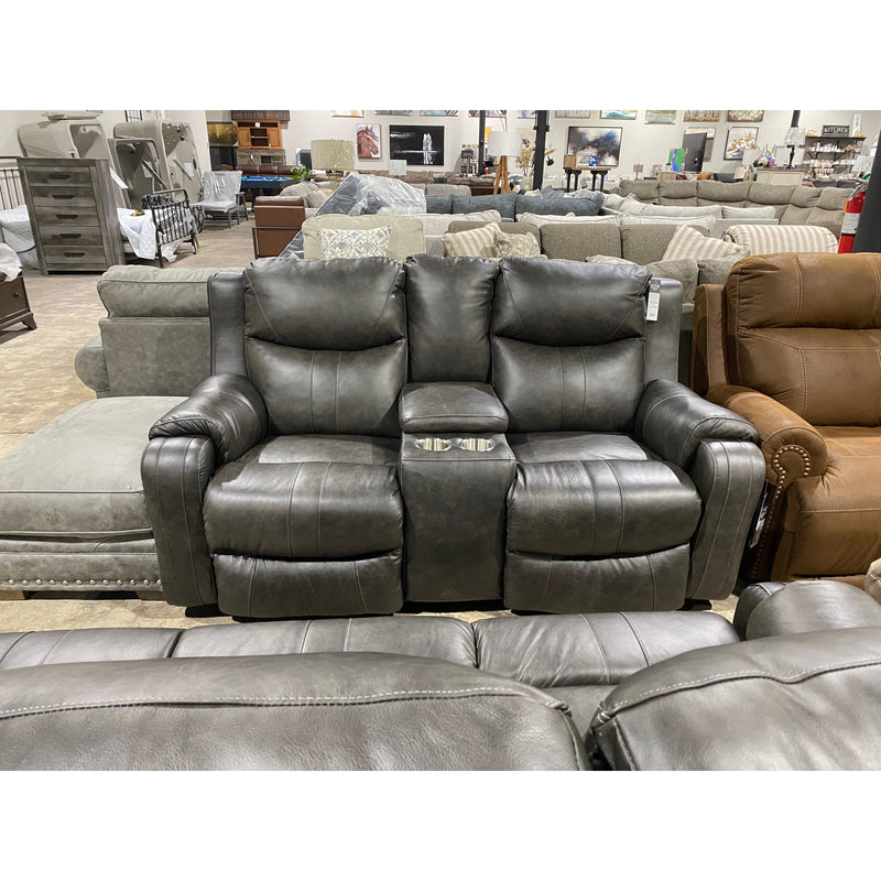 Southern Motion Marvel Double Reclining Console Loveseat in Eastwood Slate-Washburn's Home Furnishings