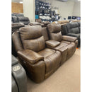 Southern Motion Show Stopper Console Loveseat w/ Power Headrest in Eastwood Chaps Leather-Washburn's Home Furnishings