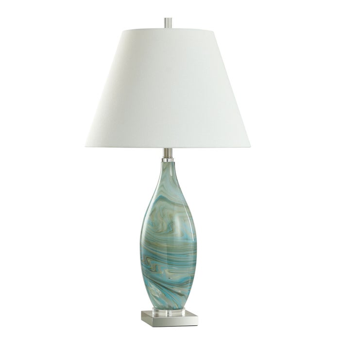 Stylecraft Veridian Blue Glass Table Lamp 33" ht-Washburn's Home Furnishings