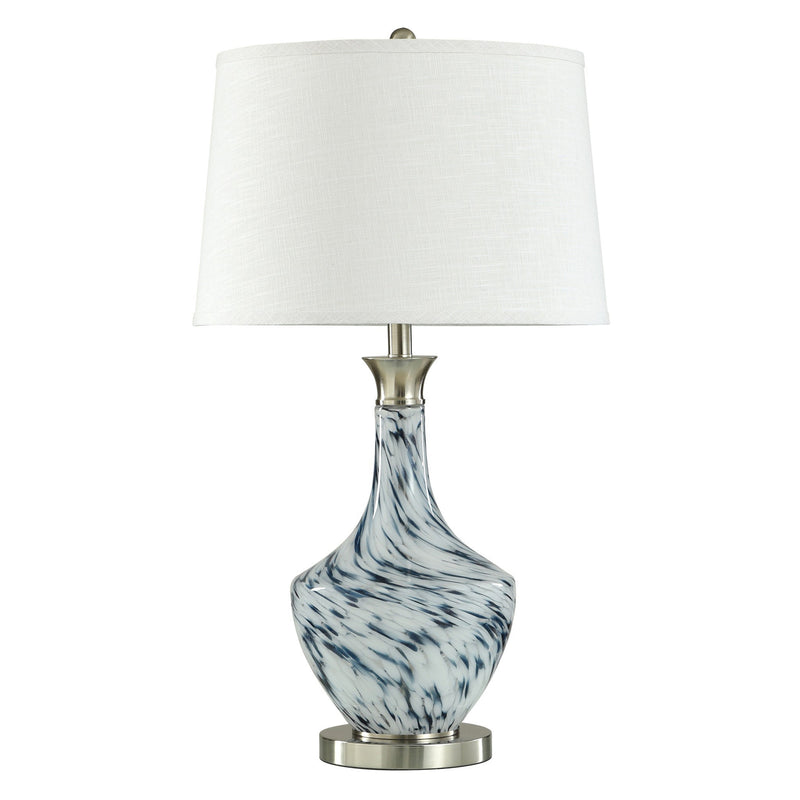 Stylecraft Wavecrest Blue Glass Table Lamp 30"H-Washburn's Home Furnishings