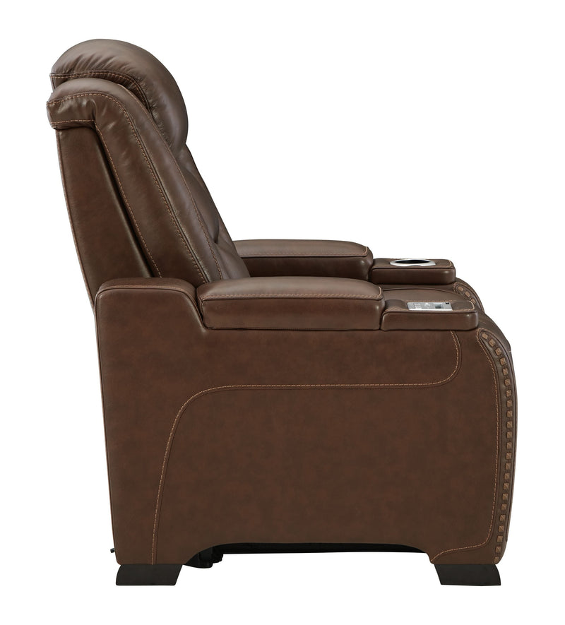 The Man-den - Mahogany - Pwr Recliner/adj Headrest-Washburn's Home Furnishings