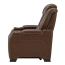 The Man-den - Mahogany - Pwr Recliner/adj Headrest-Washburn's Home Furnishings