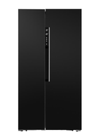 VITARA 18.1 Cubic Foot Side-by-Side Refrigerator with Total No Frost, Electronic Control, LED Lighting, Recessed Handle, Gallon Storage in Black-Washburn's Home Furnishings