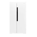 VITARA 18.1 Cubic Foot Side-by-Side Refrigerator with Total No Frost, Electronic Control, LED Lighting, Recessed Handle, Gallon Storage in White-Washburn's Home Furnishings