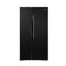 VITARA 20.6 Cubic Foot Side-by-Side Refrigerator with Total No Frost, Inverter Compressor, Electronic Control, LED Lighting, Recessed Handle, Gallon Storage, Manual Twist Ice-Maker in Black-Washburn's Home Furnishings