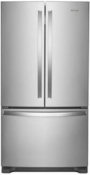 Whirlpool 36" 25.2 CuFt French Door Refrigerator with 5 Glass Shelves, Internal Water Dispenser Fingerprint Resistant SS-Washburn's Home Furnishings