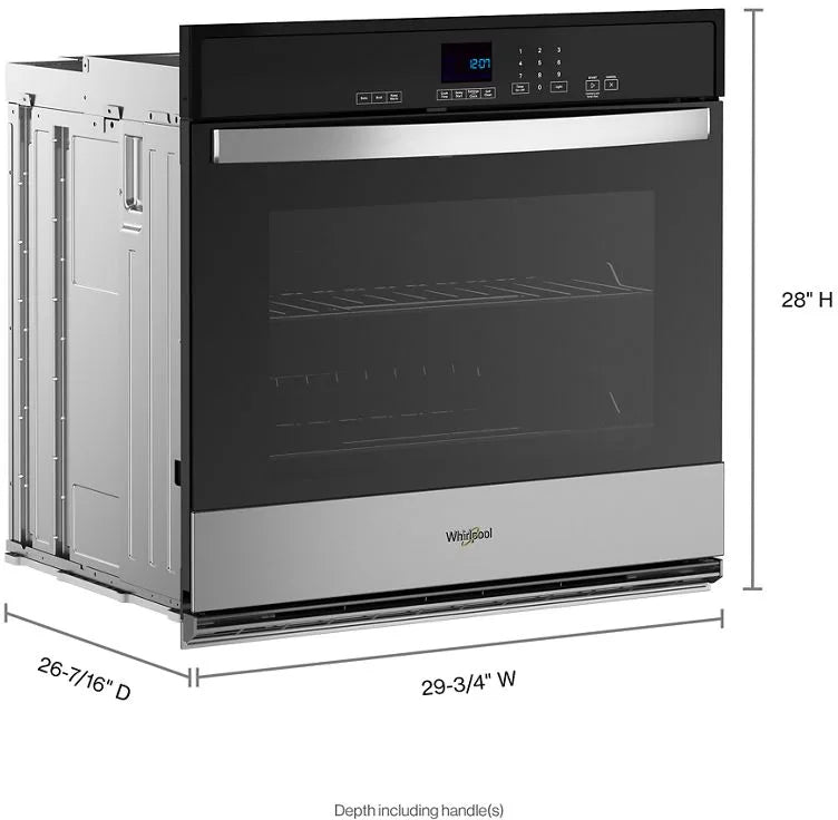 Whirlpool 5.0 Cu. Ft. Single Self-Cleaning Wall Oven - Stainless Steel-Washburn's Home Furnishings