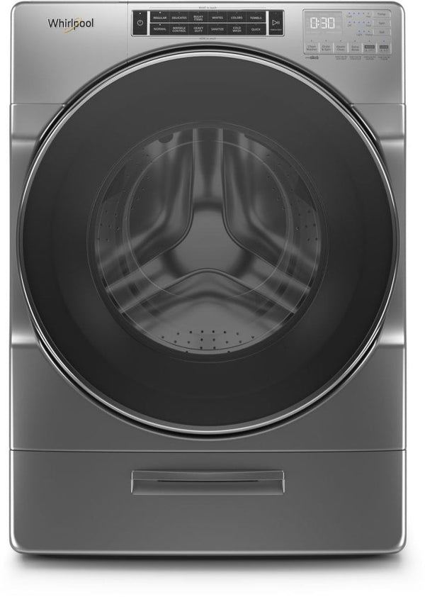 Whirlpool 5.0 cu. ft. Front Load Washer with Load & Go XL Dispenser - Chrome Shadow-Washburn's Home Furnishings