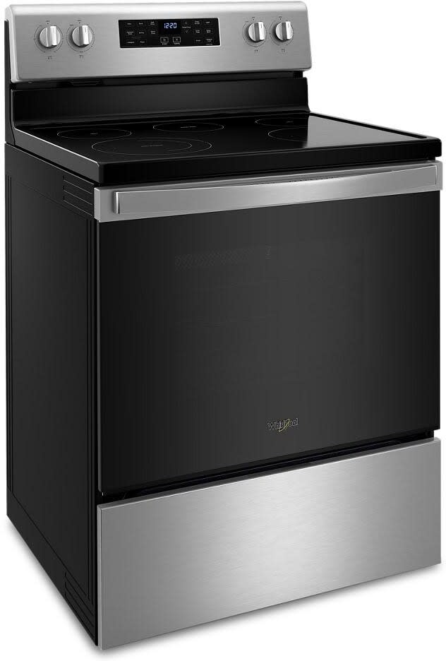 Whirlpool 5.3 Cu. Ft. Whirlpool® Electric 5-in-1 Air Fry Oven - Stainless Steel-Washburn's Home Furnishings