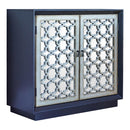 2-door Accent Cabinet With Lattice Pattern - Black-Washburn's Home Furnishings