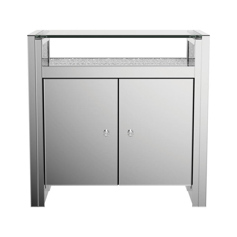 2-door Mirrored Accent Cabinet - Pearl Silver-Washburn's Home Furnishings