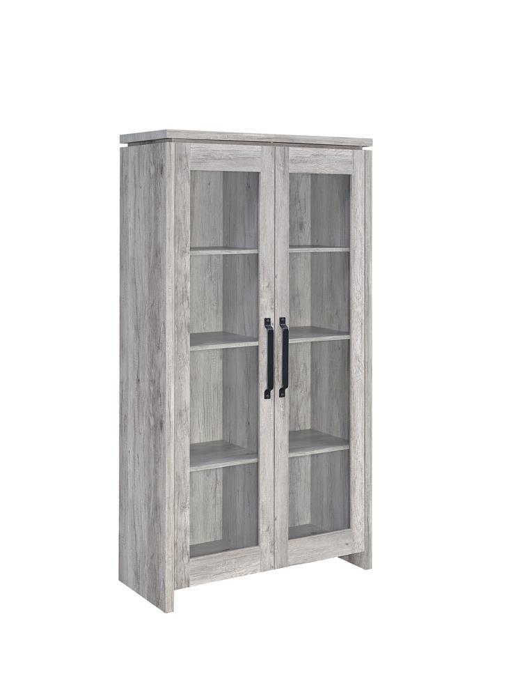 2-door Tall Cabinet - Pearl Silver-Washburn's Home Furnishings