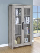 2-door Tall Cabinet - Pearl Silver-Washburn's Home Furnishings