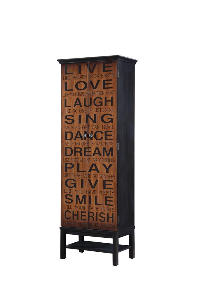 2-door With Messages Accent Cabinet - Brown-Washburn's Home Furnishings