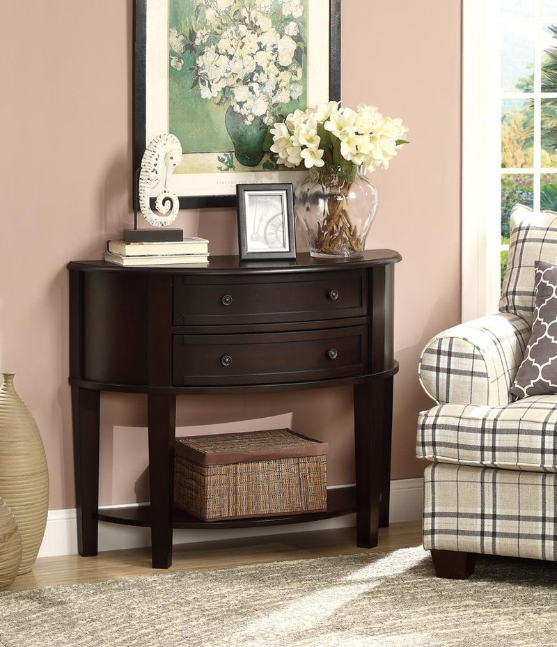 2-drawer Demilune Shape Console - Brown-Washburn's Home Furnishings