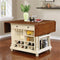 2-drawer Kitchen Island With Drop Leaves - Brown And White-Washburn's Home Furnishings