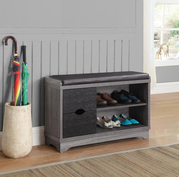 2-drawer Storage Bench - Black-Washburn's Home Furnishings