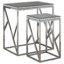 2-piece Mirror Top Nesting Tables - Pearl Silver-Washburn's Home Furnishings