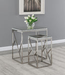 2-piece Mirror Top Nesting Tables - Pearl Silver-Washburn's Home Furnishings