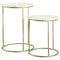 2-piece Round Marble Top Nesting Tables - Yellow-Washburn's Home Furnishings