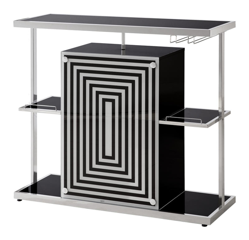 2-tier Bar Unit - Black-Washburn's Home Furnishings